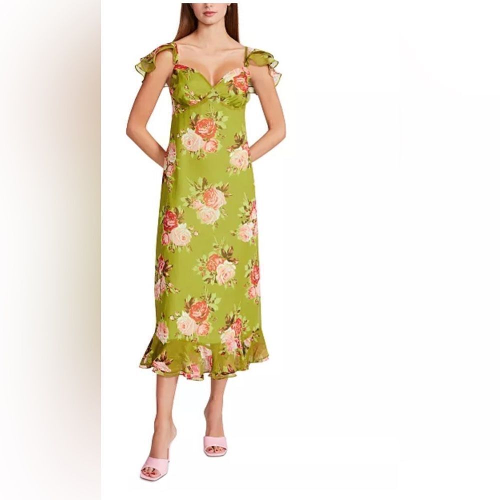 Betsey Johnson Bountiful Bouquet Crinkle
Chiffon Dress in Pickled Pepper NWT